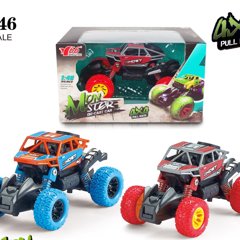 New cross-border model without toys, 1:46 alloy front and rear rebound with spring shock absorption climbing vehicle, 1 model in 2 colors mixed