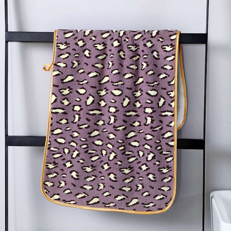 Coral fleece leopard print bath towel, dry hair towel, quick-drying home life store, high-quality bath towel 70*140cm detail image 11