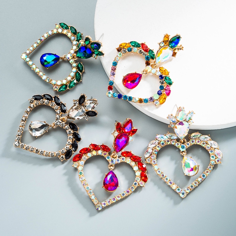 Star shell long earrings retro delicate high-end atmosphere zirconium earpiece peach heart thumbnail