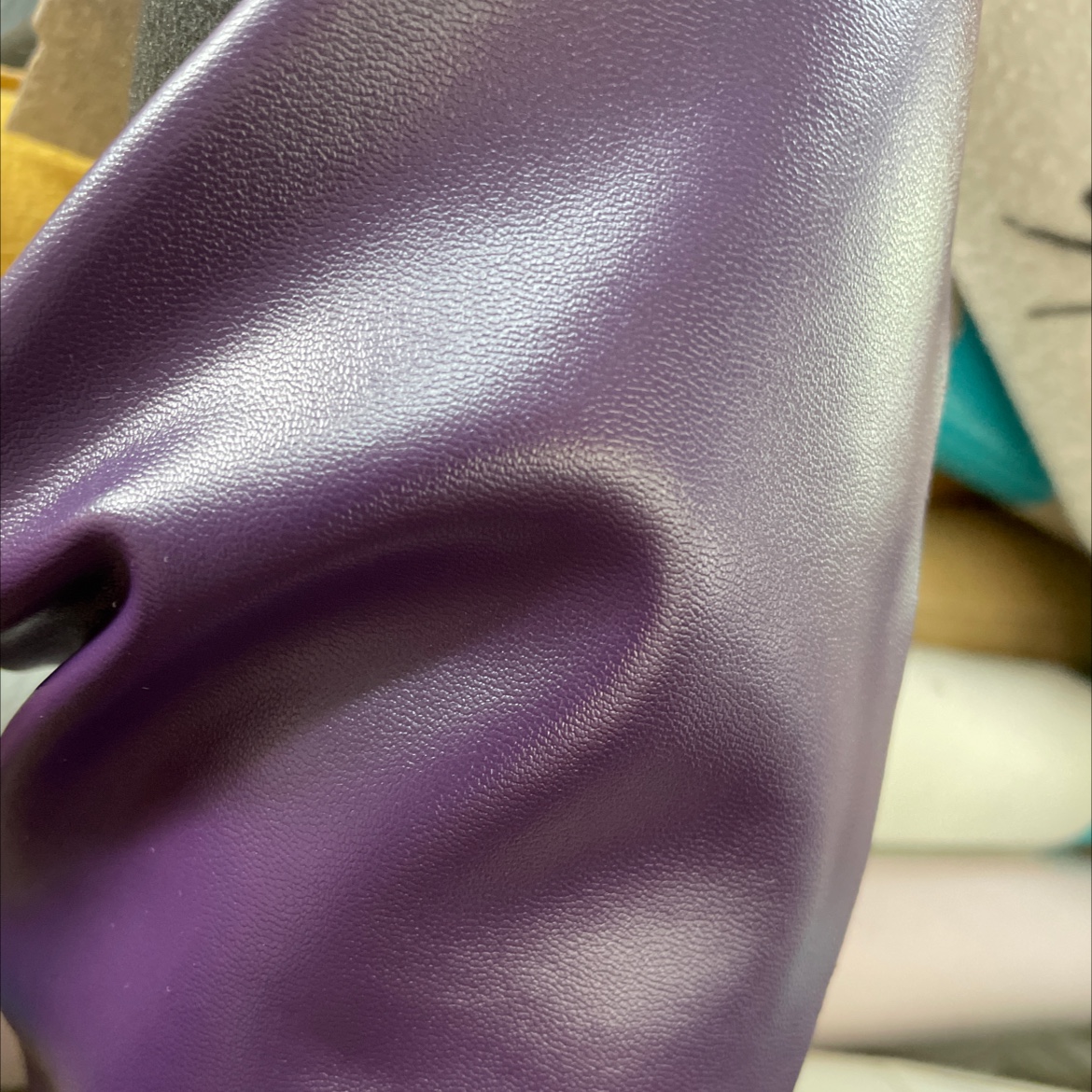 疯马纹皮革面料皮料箱包沙发饰品软装皮带黑色zh011紫色