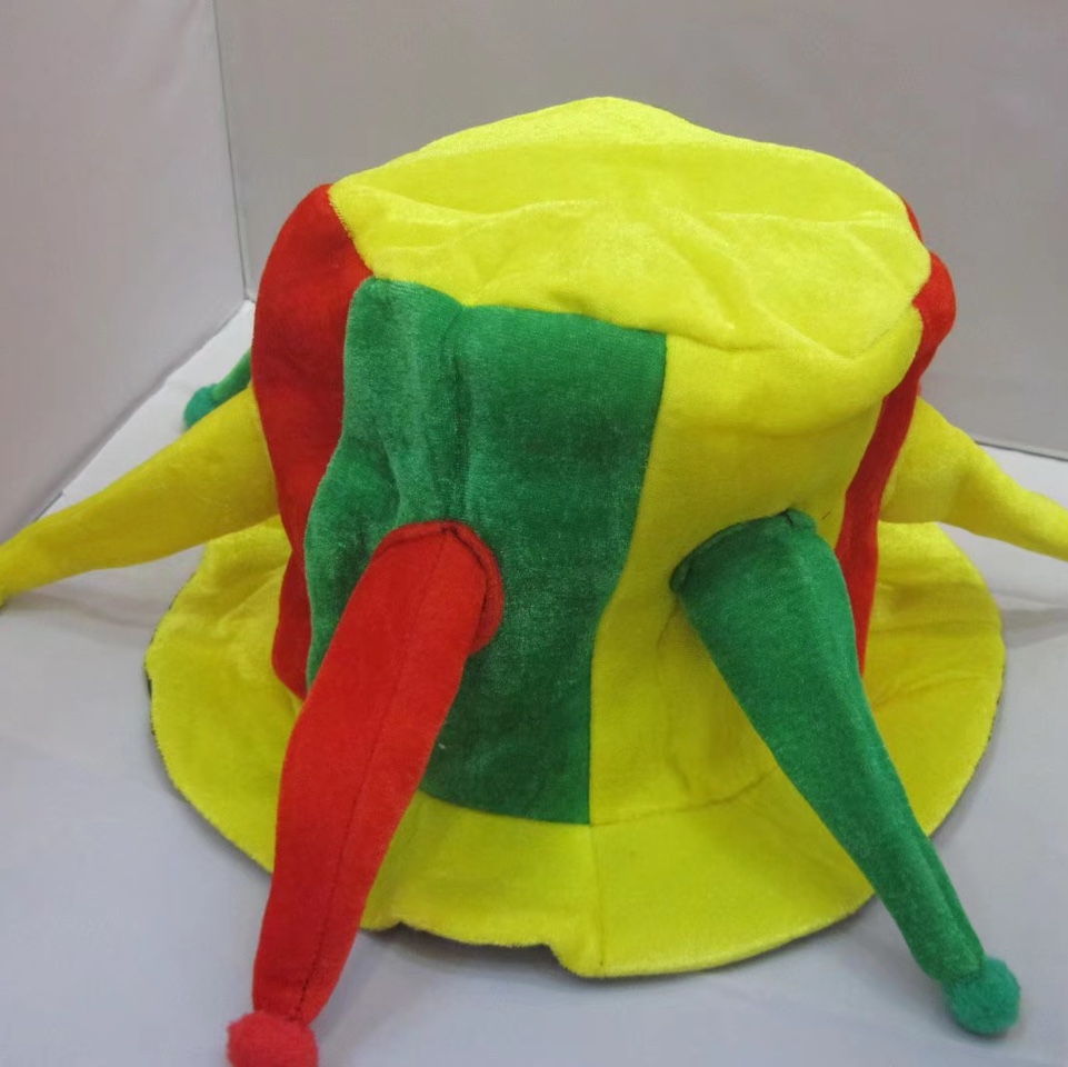 Halloween costume party costumes, stage performance props, red, green and yellow tall hats, clown hats, clown costumes factory direct sales