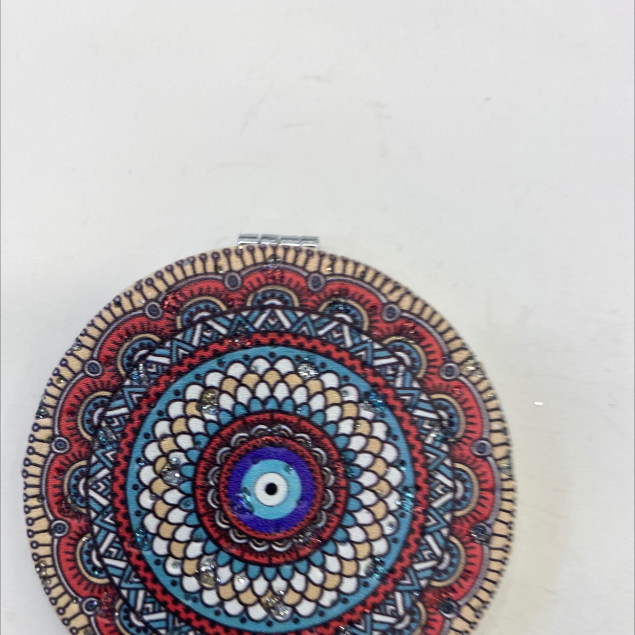 迪梦斯工艺礼品镜子装饰工艺家居装饰时尚设计理念面包镜子70mm 圆蓝眼睛闪粉up皮C-05详情4