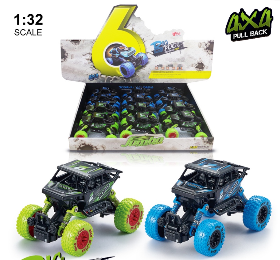 新款合金前后回力带弹簧避震攀爬车1款2色混装详情图1