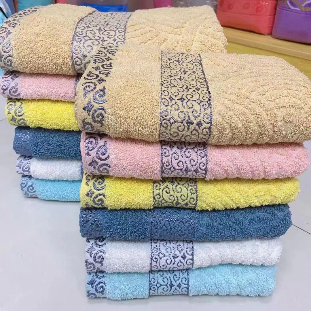 Pure cotton small bath towels, beach towels, 50*90, 70*140cm jacquard bath towels, set towels, large-sized towels for export detail image 6
