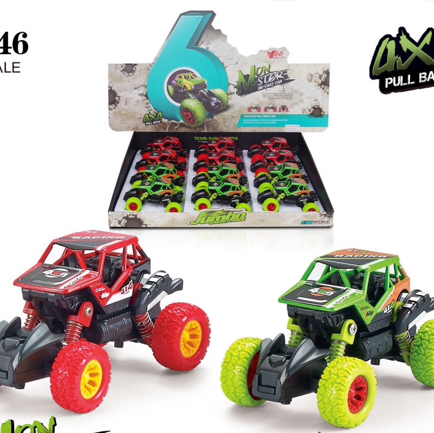 Alloy car toy rebound with spring shock absorption climbing car 1 model, 2 colors