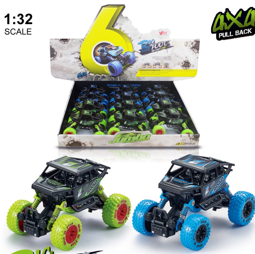 新款合金前后回力带弹簧避震攀爬车1款2色混装图