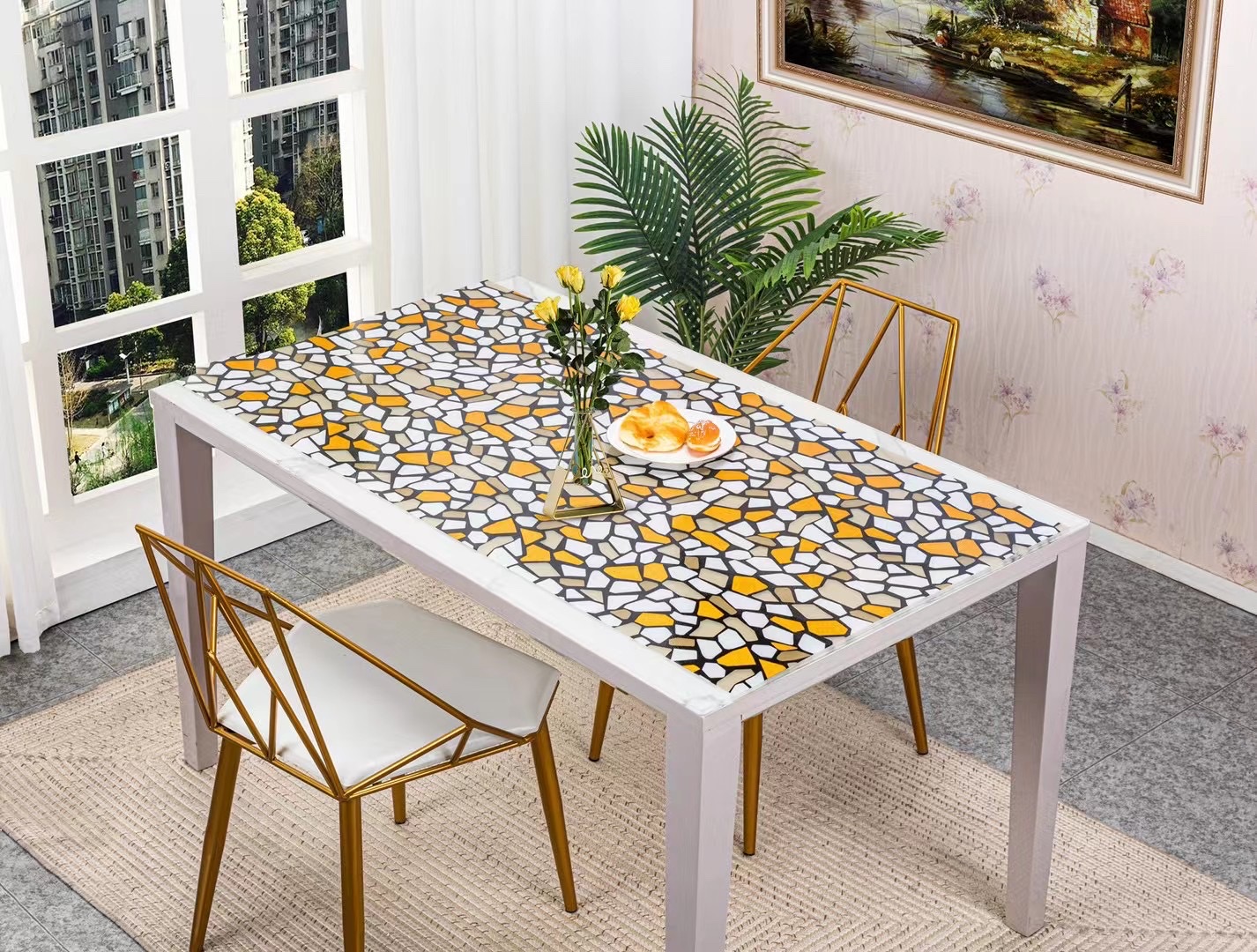 The specifications of the domestic trend PVC patterned tablecloth, coffee table and tablecloth are 60*100CM/40*84CM/80*120CM Specification image