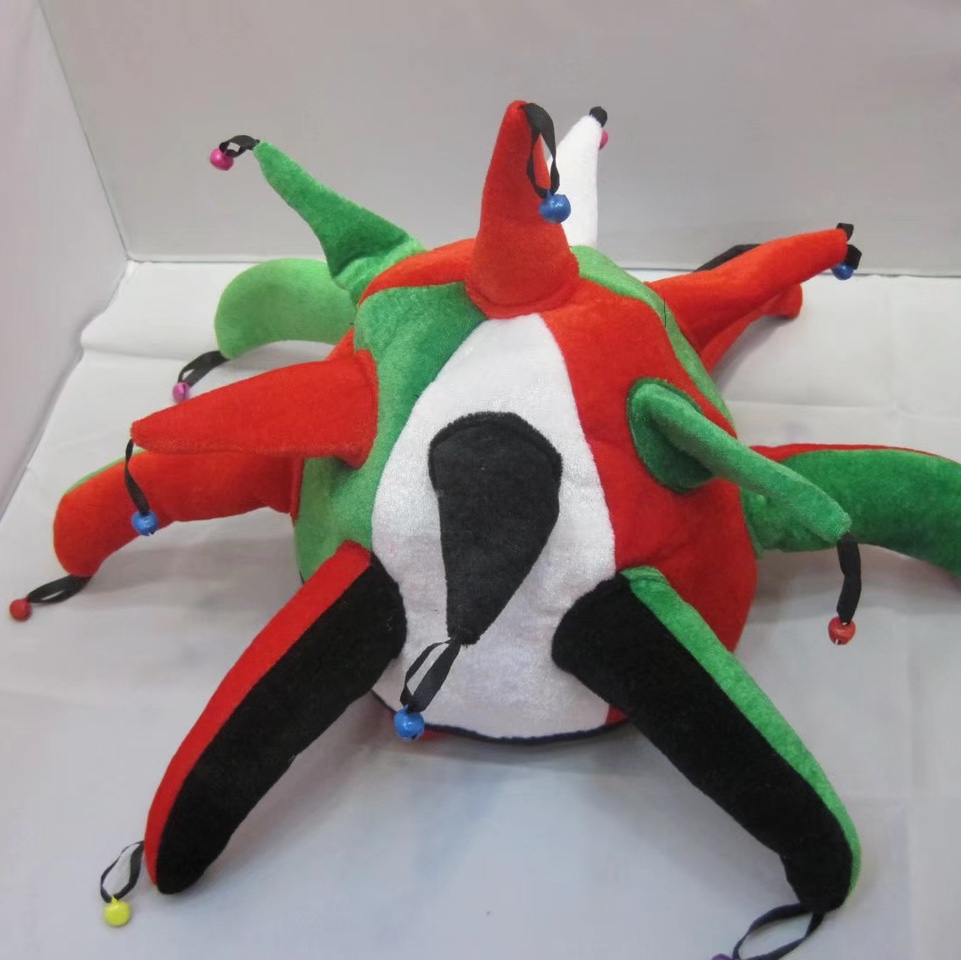 万圣节化装舞会服饰舞台表演道具搞怪铃铛小丑帽小丑装扮 厂家直