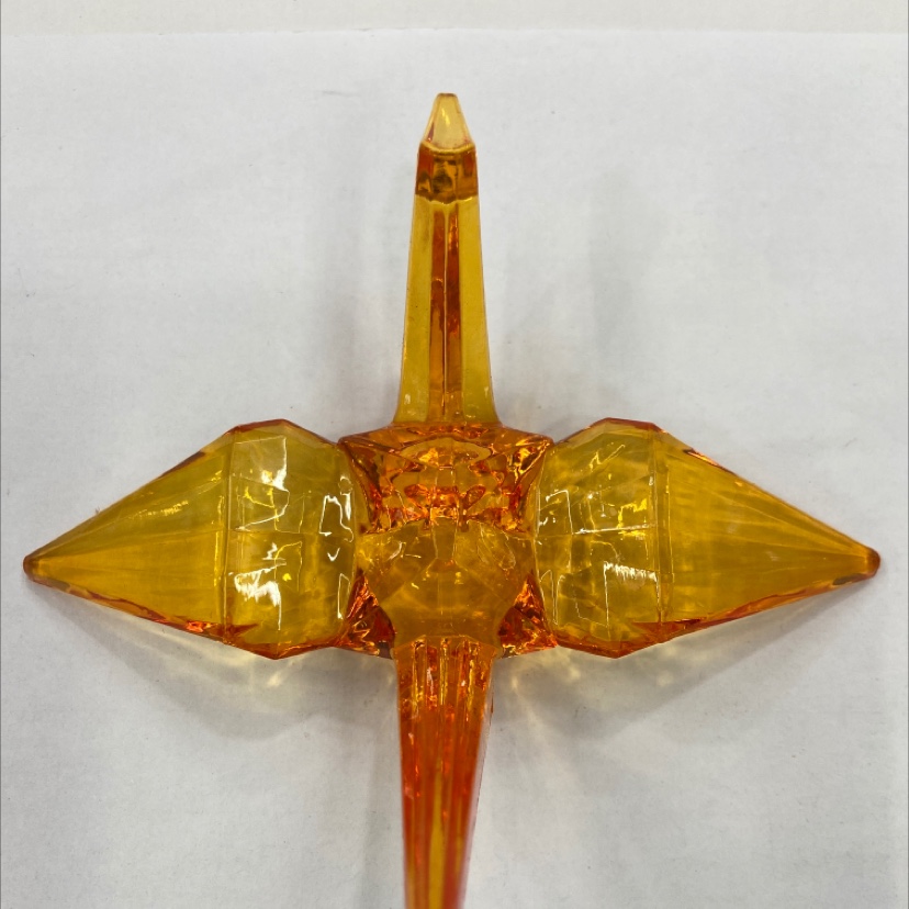 仿水晶千纸鹤摆件饰品，车载，箱包，家用装饰配件详情图3