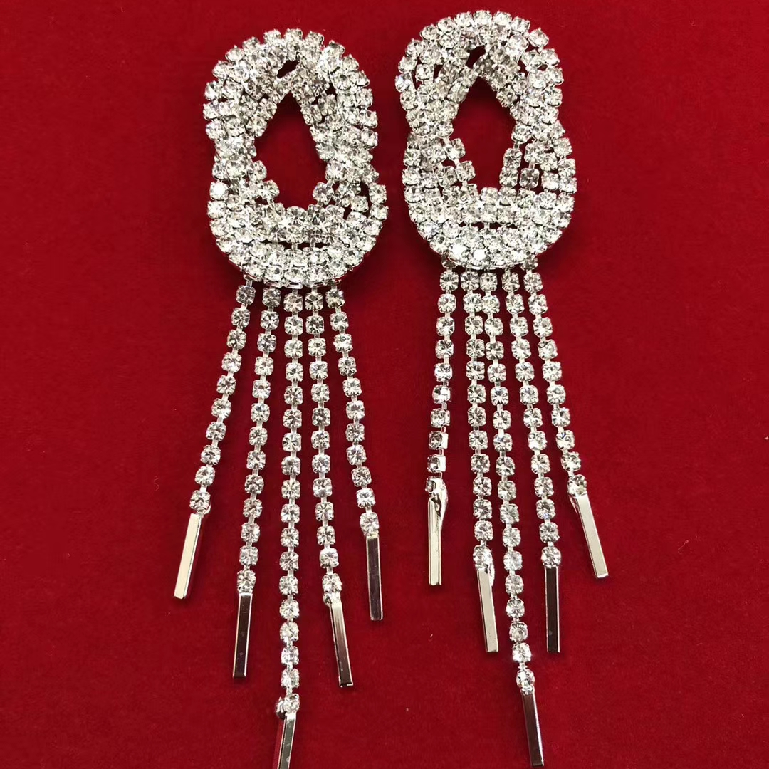 Yiwu International Trade City Chaoxia Diamond Jewelry's best-selling diamond jewelry chain welded earrings Chaoxia 18