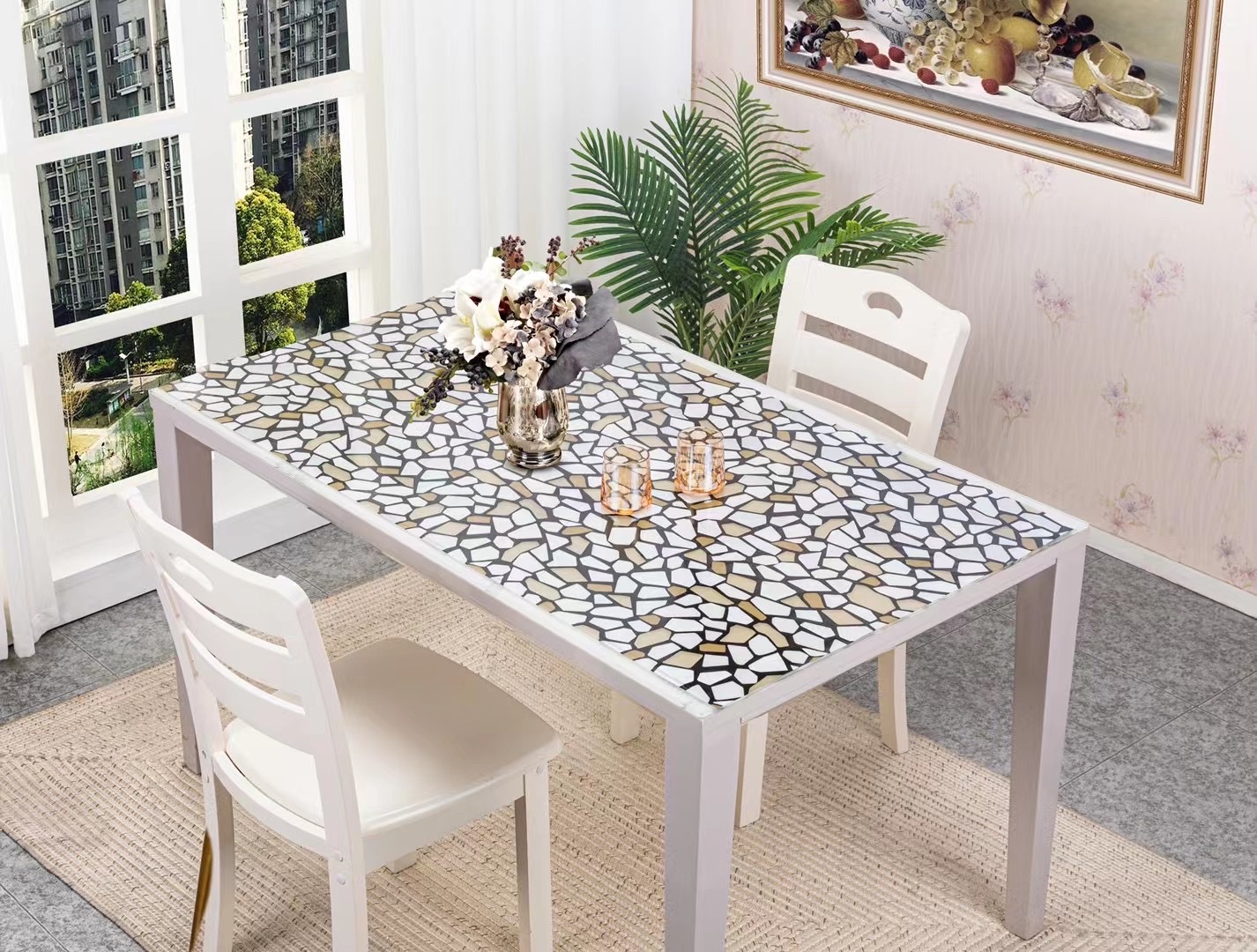 The specifications of the domestic trend PVC patterned tablecloth, coffee table and tablecloth are 60*100CM/40*84CM/80*120CM detail image 4