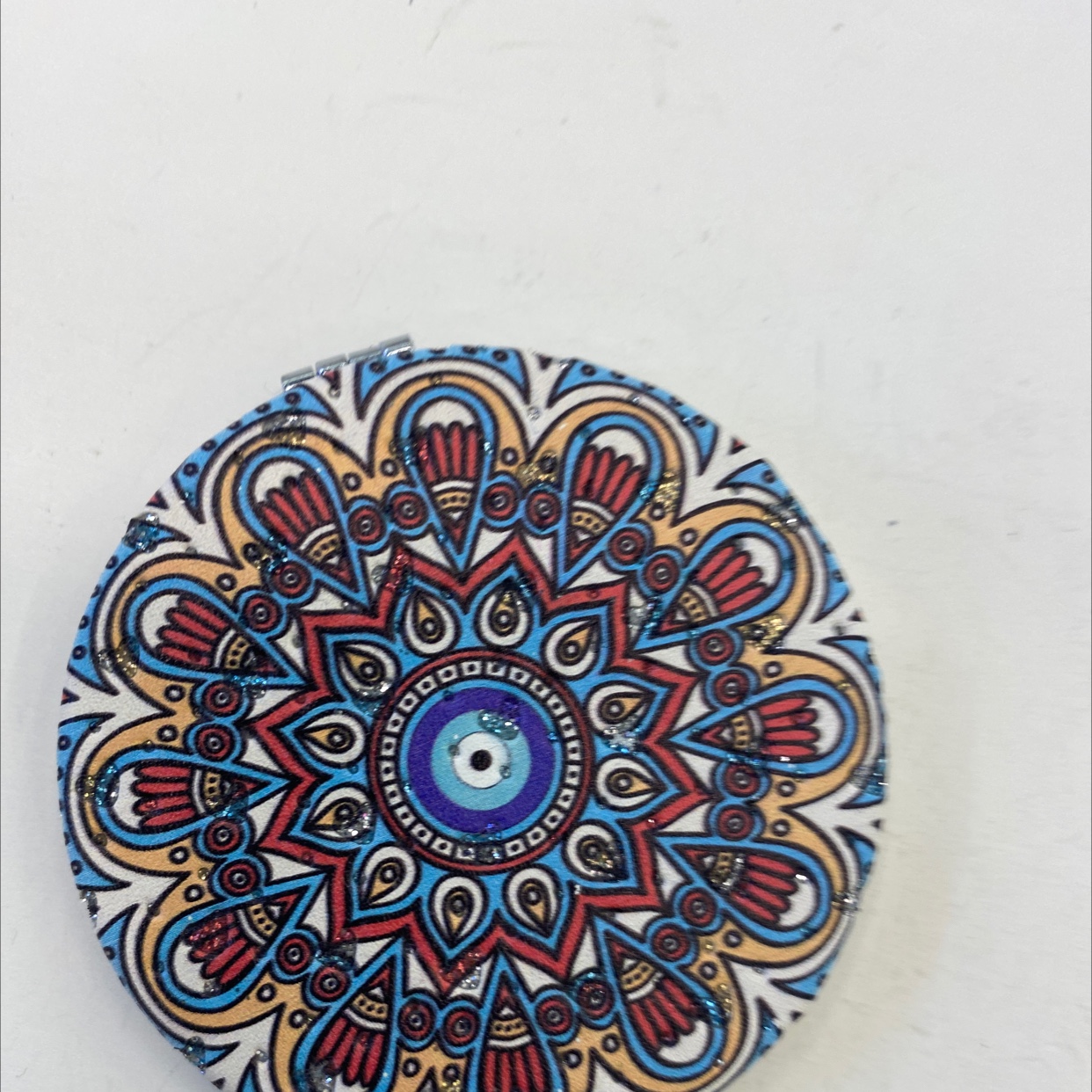 迪梦斯工艺礼品镜子装饰工艺家居装饰时尚设计理念面包镜子70mm 圆蓝眼睛闪粉up皮C-05详情3