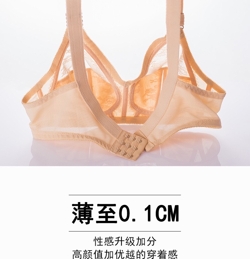 薄款蕾丝透明内衣女无钢圈无海绵文胸厂家批发大码大罩杯跨境胸罩 详情图7