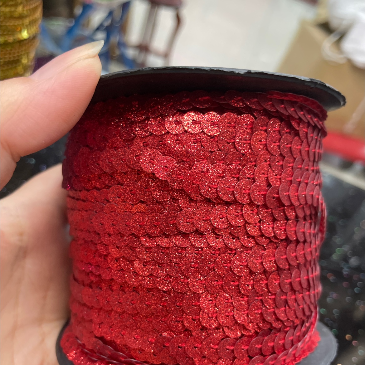 6 Flat Connecting Piece Gold Onion Bright Red details Picture