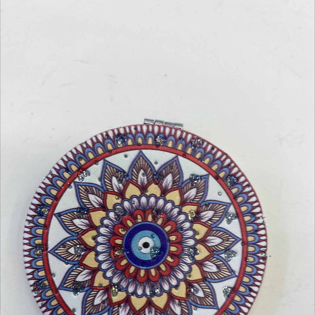 迪梦斯工艺礼品镜子装饰工艺家居装饰时尚设计理念面包镜子70mm 圆蓝眼睛闪粉up皮C-05详情1