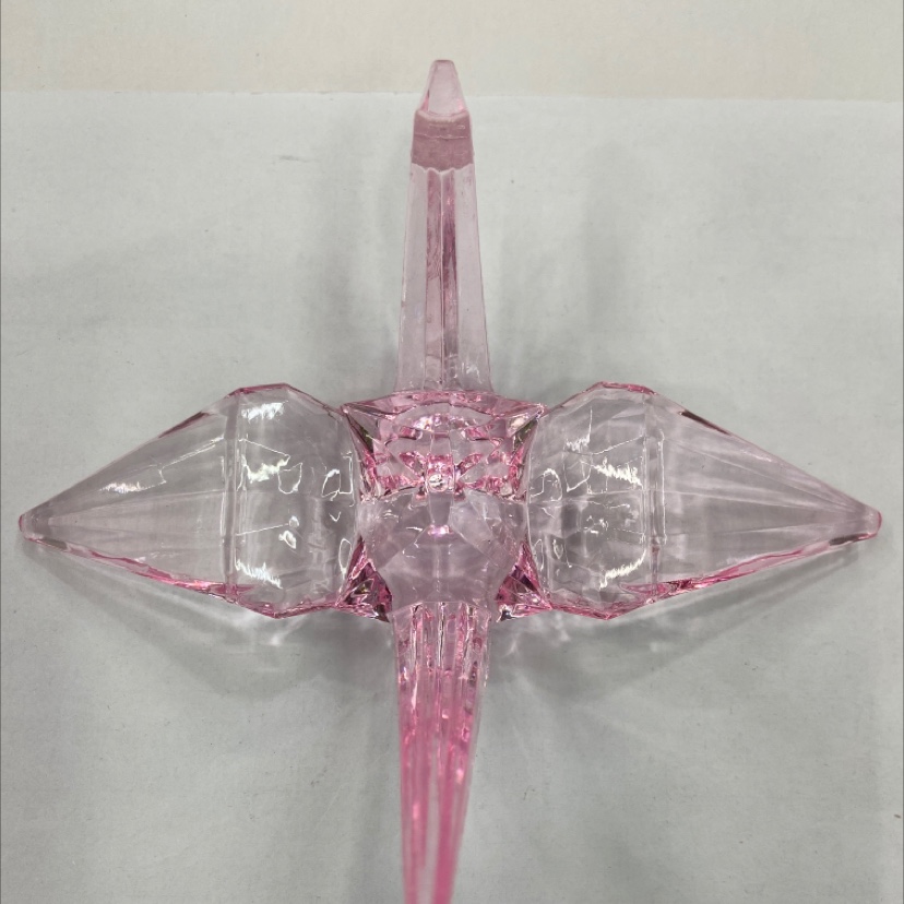 仿水晶千纸鹤摆件饰品，车载，箱包，家用装饰配件详情图2