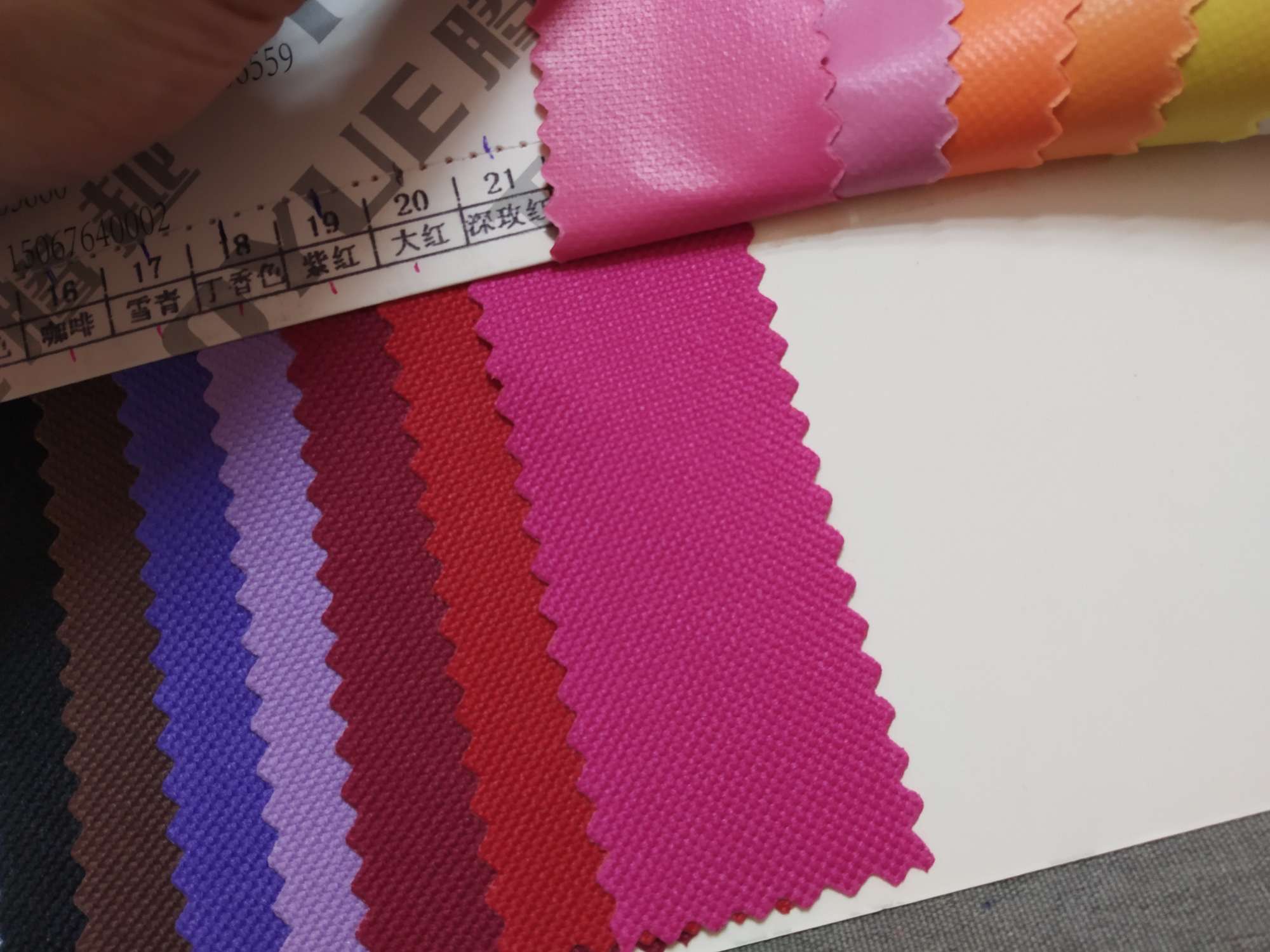 TY-003 600D3*4 Plain Texture 21# Deep rose Red Specification image