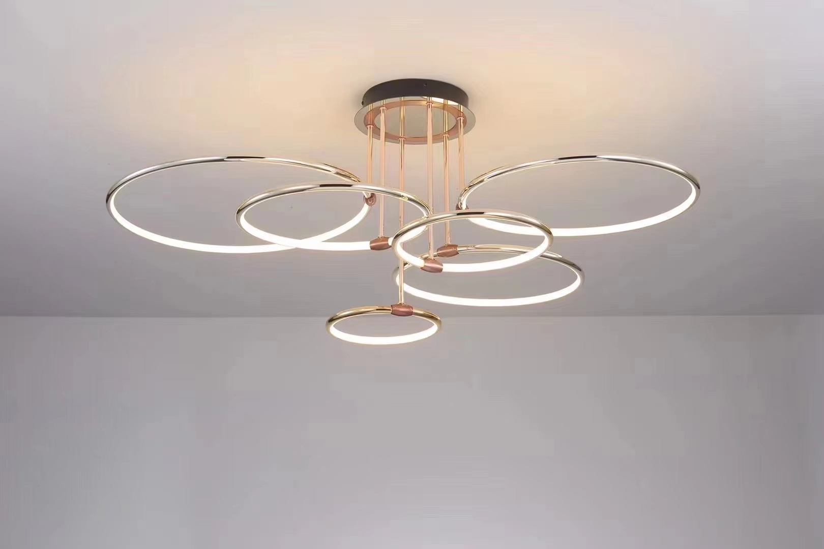 Light luxury, minimalist and simple living room and dining room lights in six circles and three colors details Picture