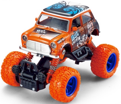 Q版合金前后回力带弹簧避震攀爬大轮（迷你）2开门老爷车1款2色混装详情图4