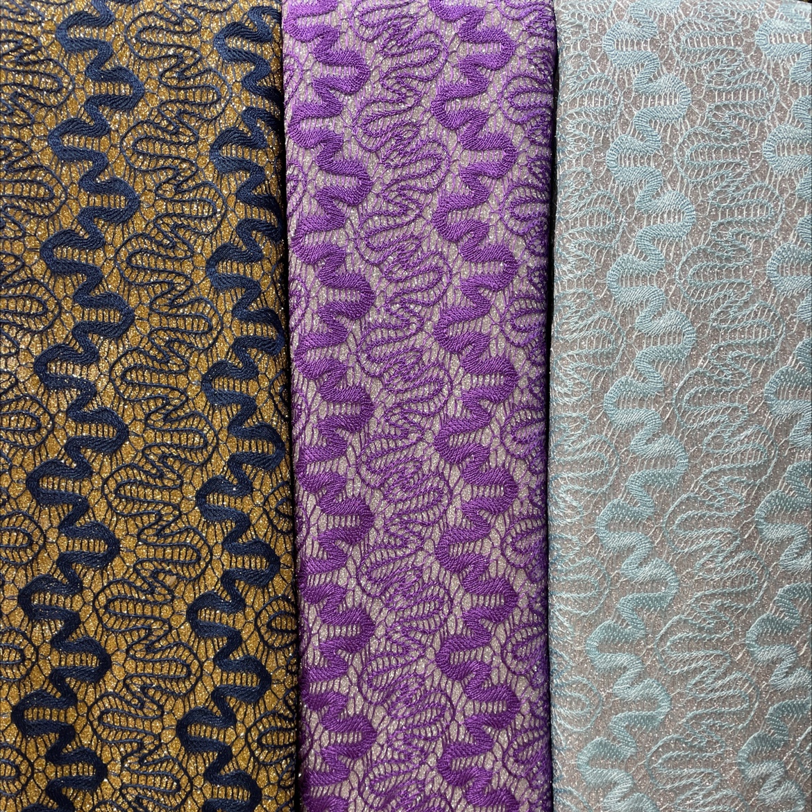龙花洒金粉复合蕾丝面料产家直销厂家直销当季新品可批发可零售