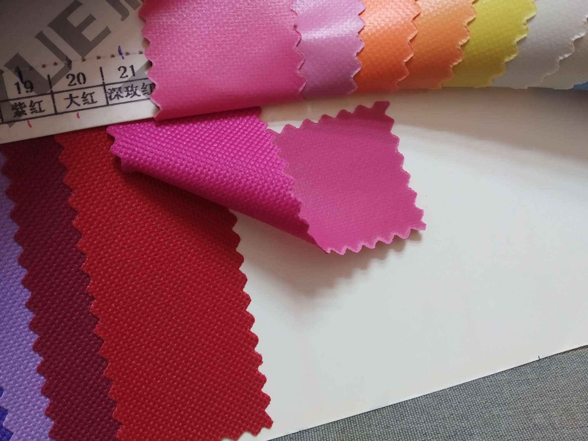 TY-003 600D3*4 Plain Texture 21# Deep rose Red Application Scenario