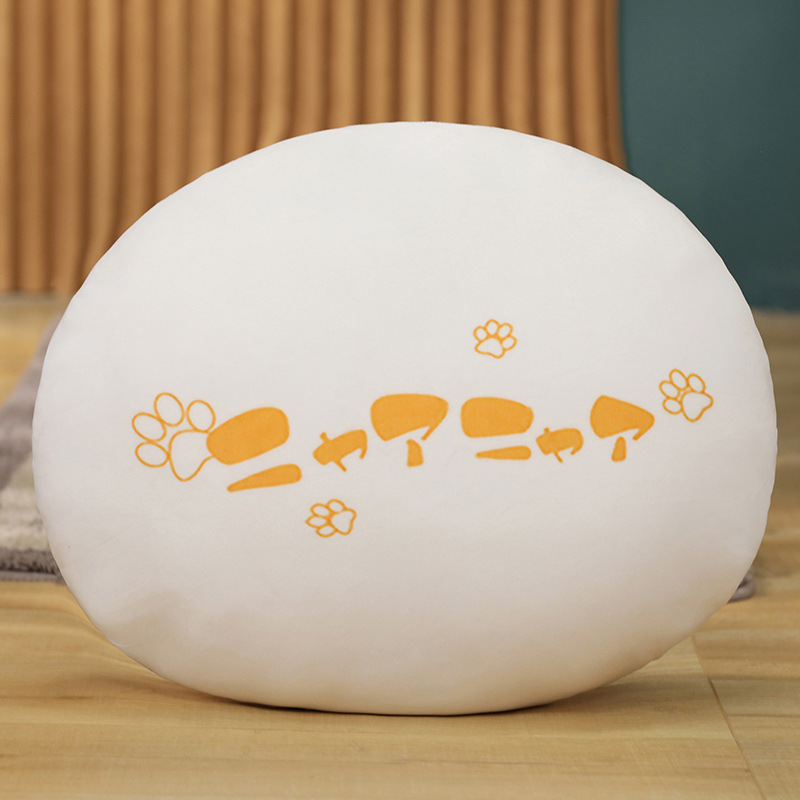 跨境猫咪印花靠枕创意图案动漫圆形靠垫抱枕详情图2