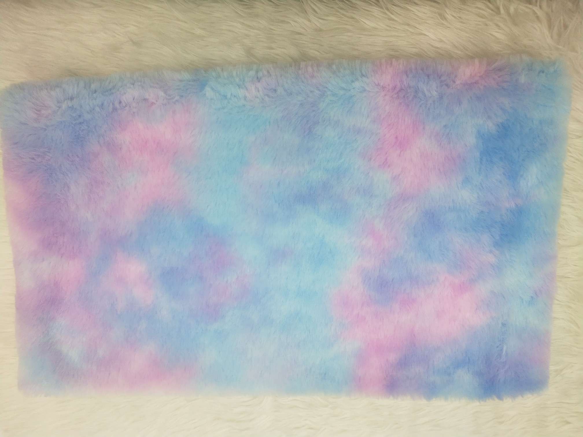 Rabbit hair tie-dyed seven-color pattern warm, fashionable, elegant and versatile scarf detail image 6