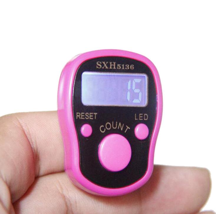 LED luminous ring counter, mini finger counter for chanting Buddha's name, electronic counter, small card, multi-color detail image 1