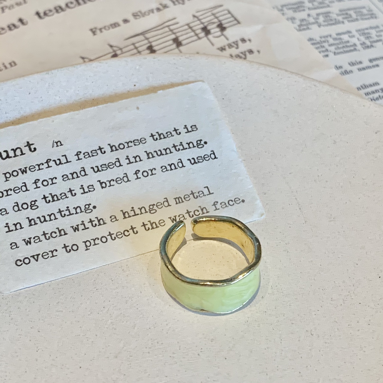 滴油金属戒指黄色