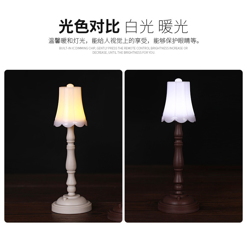 Unplugged mini retro desk lamp, night light, bedside, dormitory, bedroom eye-protecting desk lamp, white and warm light detail image 5