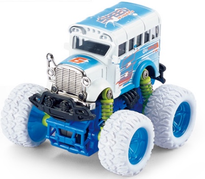 One Q-version alloy inertial four-wheel drive off-road large wheel with spring shock absorption Graffiti (Volkswagen) bus in two mixed colors Item Picture