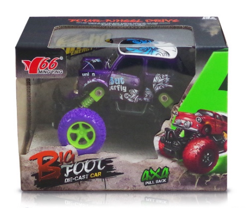 Q版合金前后回力带弹簧避震攀爬大轮（迷你）2开门老爷车1款2色混装详情图2