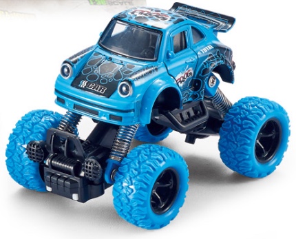 Q-version alloy front and rear rebound with spring shock absorption climbing large wheels (small Porsche) 2-door classic car 1 model 2-color mixed display box detail image 4