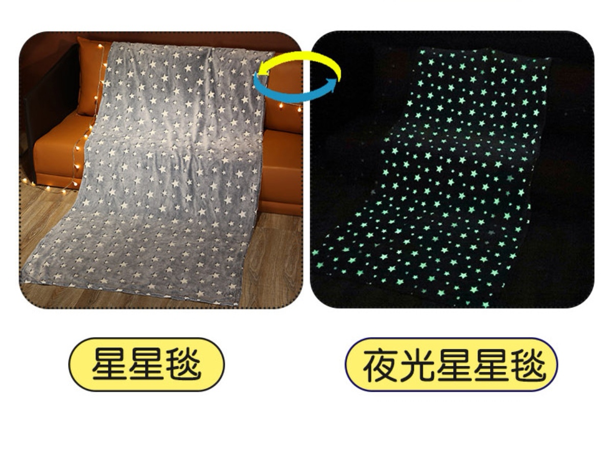Luminous cushion, moon, stars, clouds, plush cushion, air conditioning blanket, children's cover blanket, starry night luminous blanket cushion, 40cm / 60cm. Blankets: 100*90, 180*100cm detail image 15