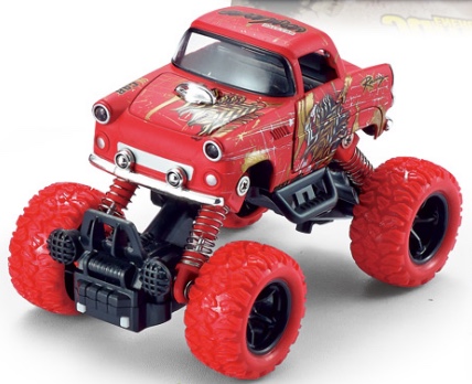 Q version alloy front and rear rebound with spring shock absorber climbing large wheels (Chevrolet) 2-door classic car 1 model in 2 colors mixed Application Scenario