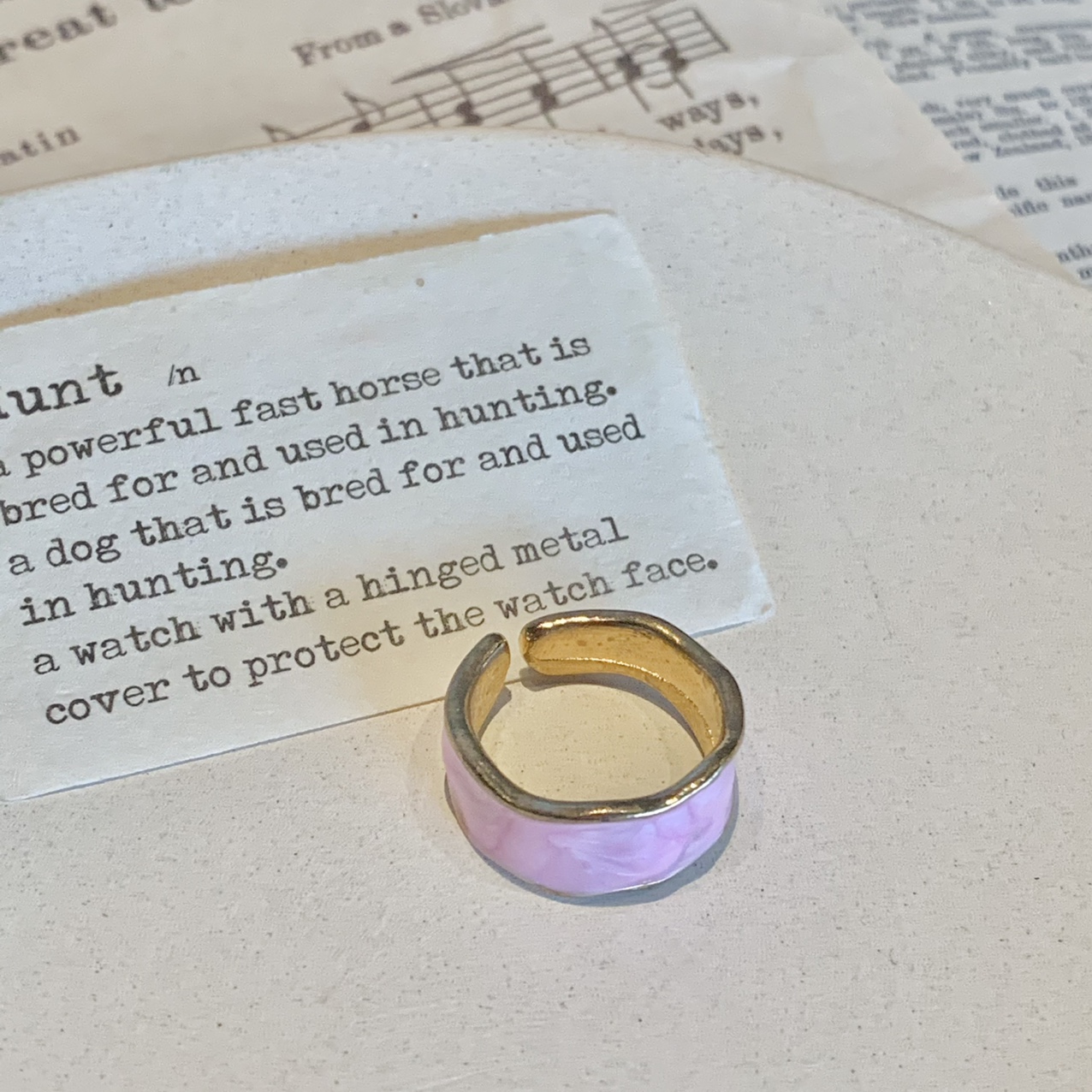 滴油金属戒指粉色