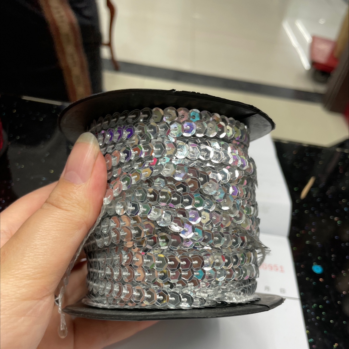 6 Indented Silver 80 Yards Set Sequin Diy Material Stage Costume Accessories Filigreed Lace Webbed Sequin Decorative Ribbon details Picture