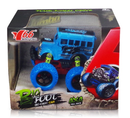 One Q-version alloy inertial four-wheel drive off-road large wheel with spring shock absorption Graffiti (Volkswagen) bus in two mixed colors detail image 2