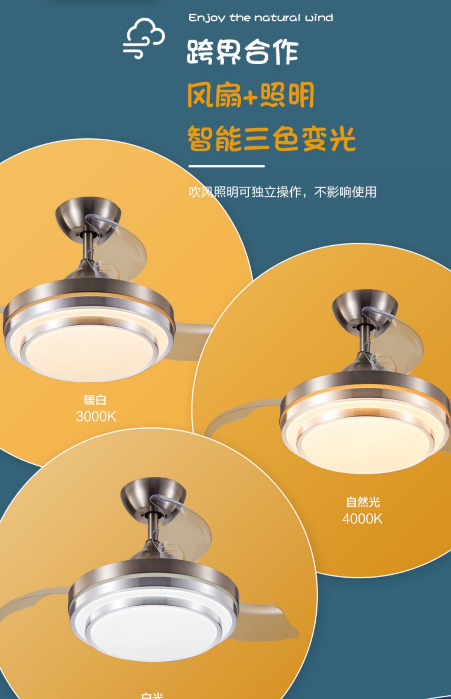 Invisible fan lamp, home dining room ceiling-mounted chandelier, bedroom 2021 new style electric fan, living room ceiling fan lamp. Price negotiable details Picture