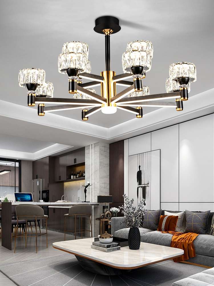 Light luxury living room chandelier, modern and simple crystal grand dining room lighting, new main light, bedroom light details Picture