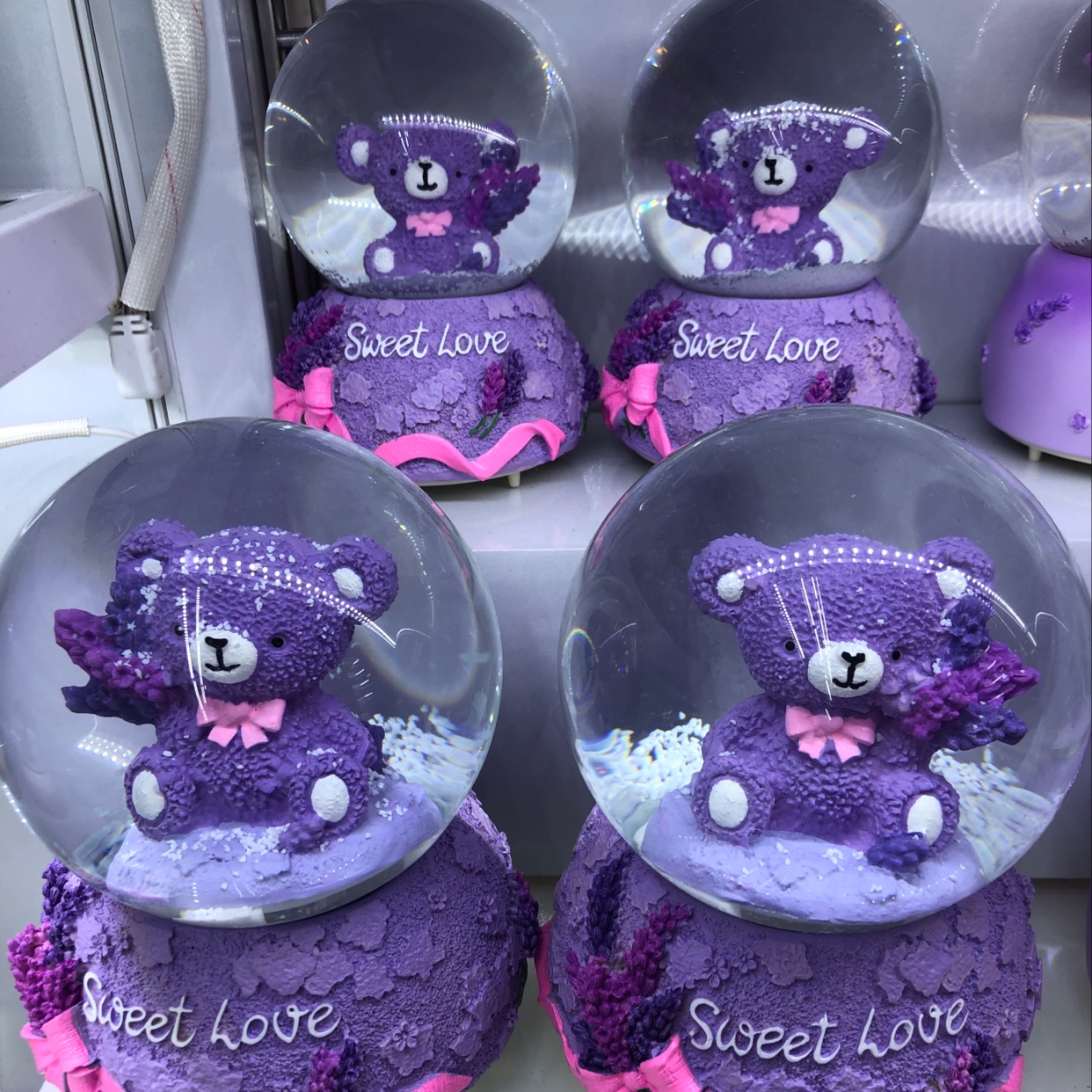 紫色小熊灯光音乐飘雪薰衣草 21