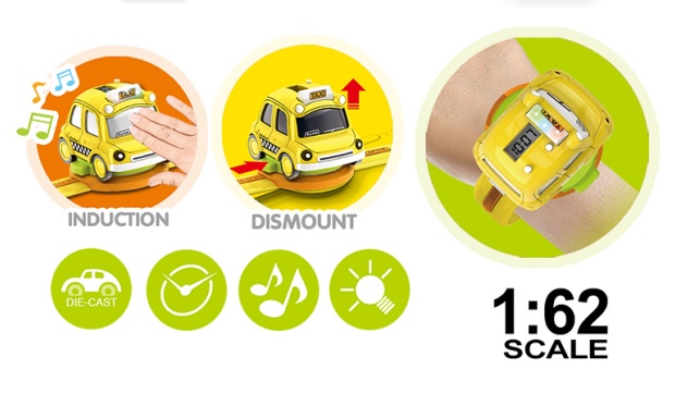 1:62合金手表Q版小车互动感应带灯光音乐（一款两色）详情图3