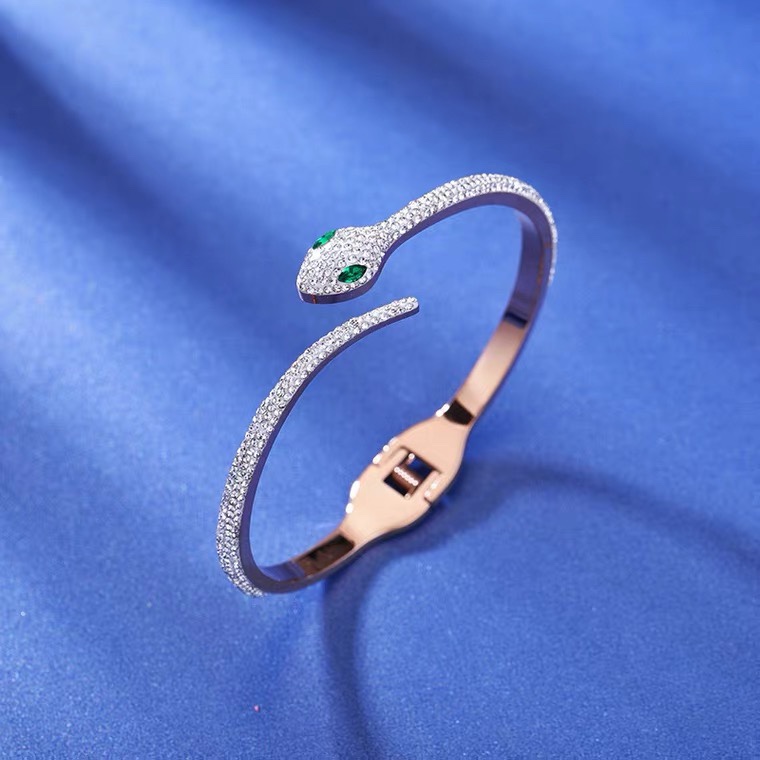 Chenglong Jewelry's classic titanium steel Snake bracelet is non-allergenic and non-fading. B0010-104