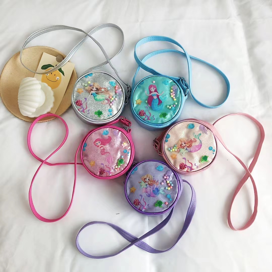 Unicorn crossbody bag Children bag girl bag foreign trade Europe and the United States bag cute cartoon bag small round bag