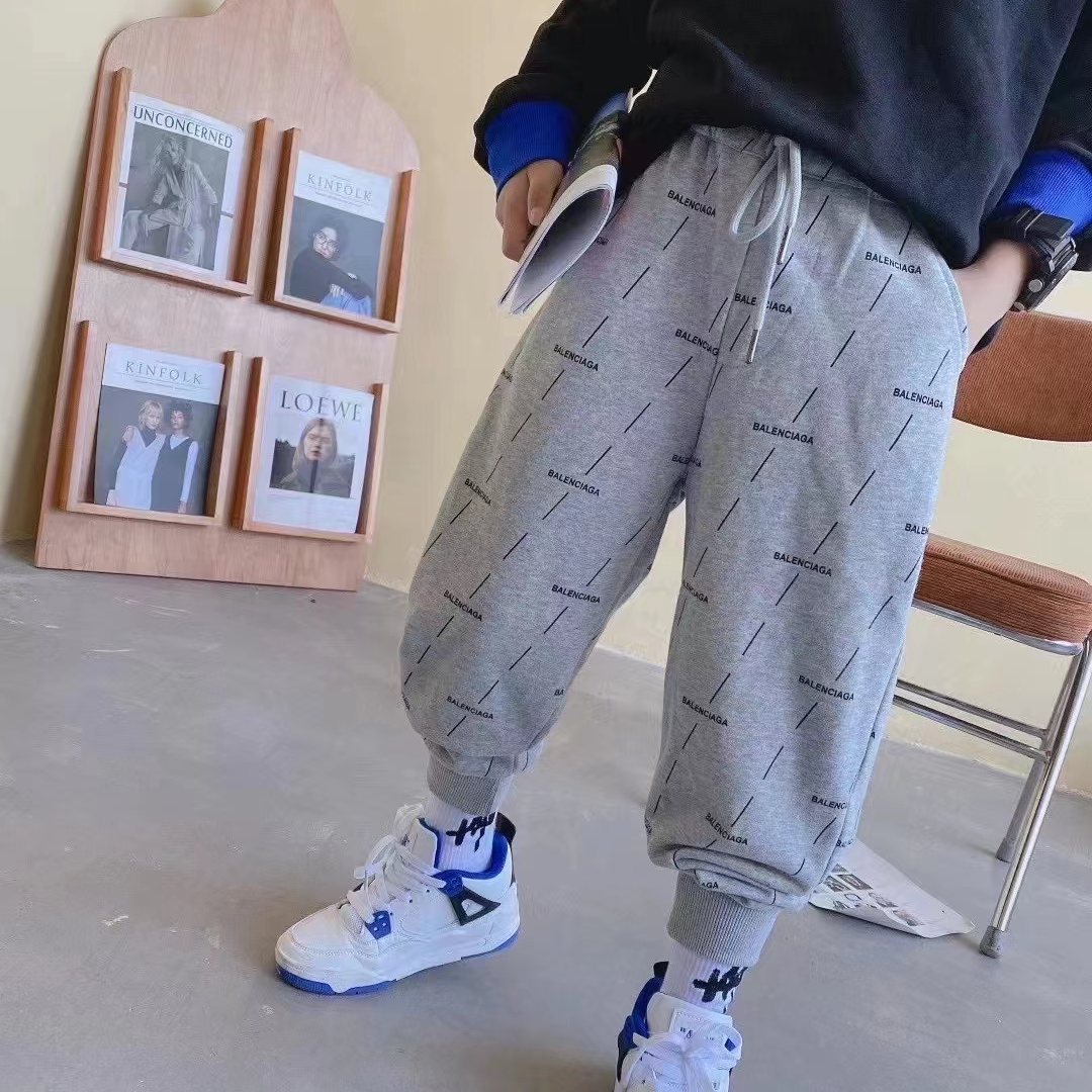 Chico pantalones año nuevo otoño medio grande niños otoño guapos cuadros pantalones casual pantalones gris