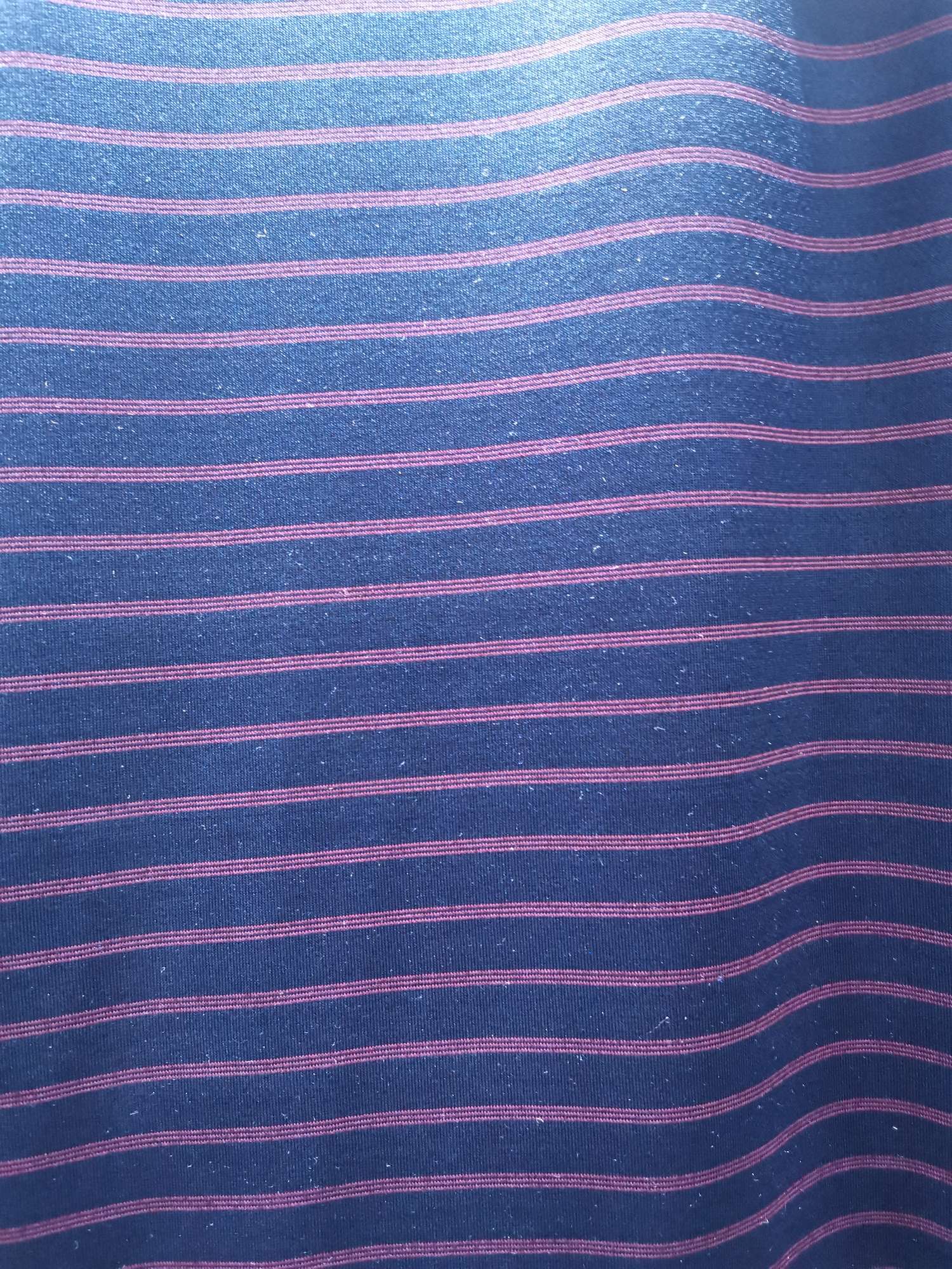 Fuchsia T-Shirt Lapel Horizontal Strip Men's Wear Specification drawing