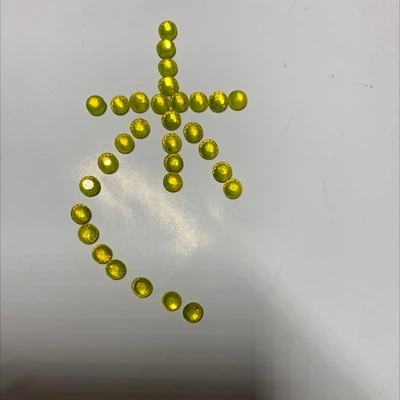 Lemon Yellow Ss6 Boutique Hot Drill Flat Bottom Hot Drill Nail Drill Diy Drill, Used To Decorate Mobile Phones, Jewelry Or Inlaid In All Kinds Of Clothing, Bags And Shoes, Can Be Matched