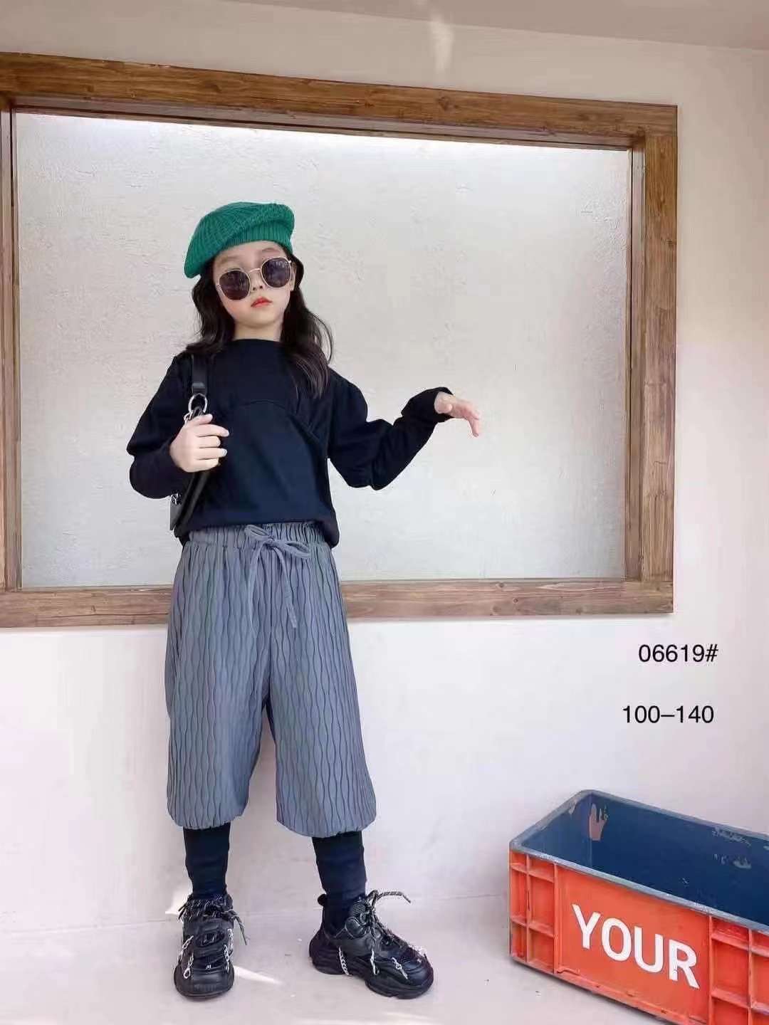 Pantalones casuales de rayas para niños primavera/otoño nuevo estilo coreano pantalón de punto para niñas bebé Specification image
