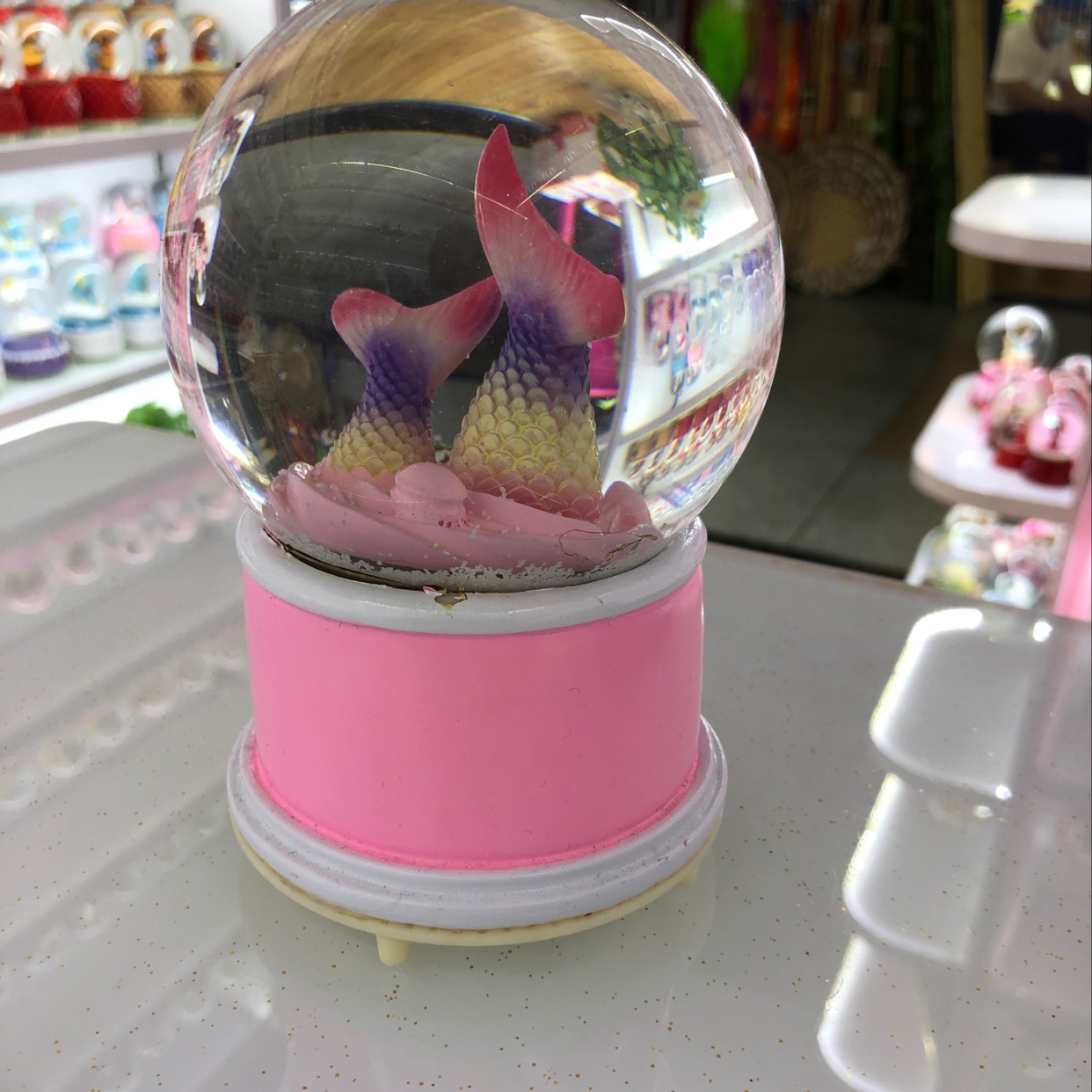 美人鱼🧜🏻‍♀️尾巴水晶球🔮带灯光音乐