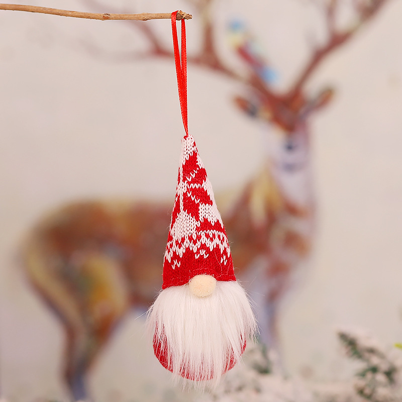 Christmas Decorations Knitted Yarn Forest Man Action Figure Small Pendant Faceless Doll Christmas Tree Decoration Pendant Item Picture
